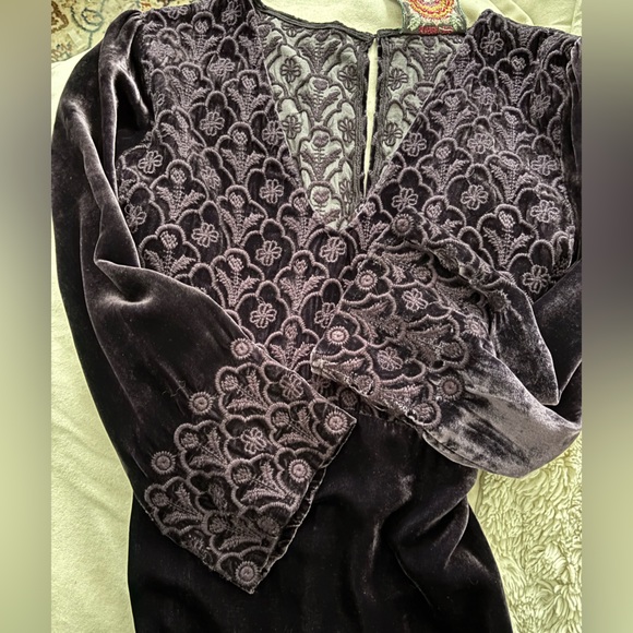 Johnny Was Elegant Velvet Purple Dress sz M - Picture 3 of 7